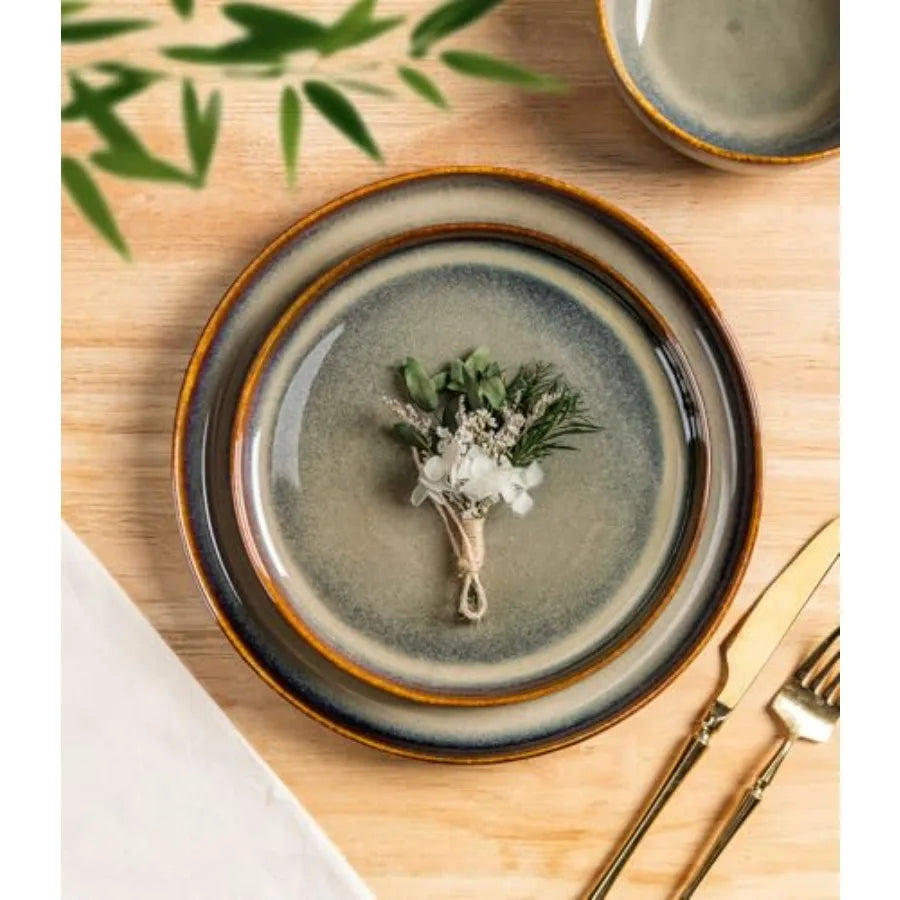 YAO HUI HUANG Ceramic Dinnerware Set for Six People Durable