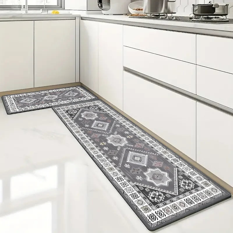 Bohemian Kitchen Floor Mat With Super Absorbent Anti Slip
