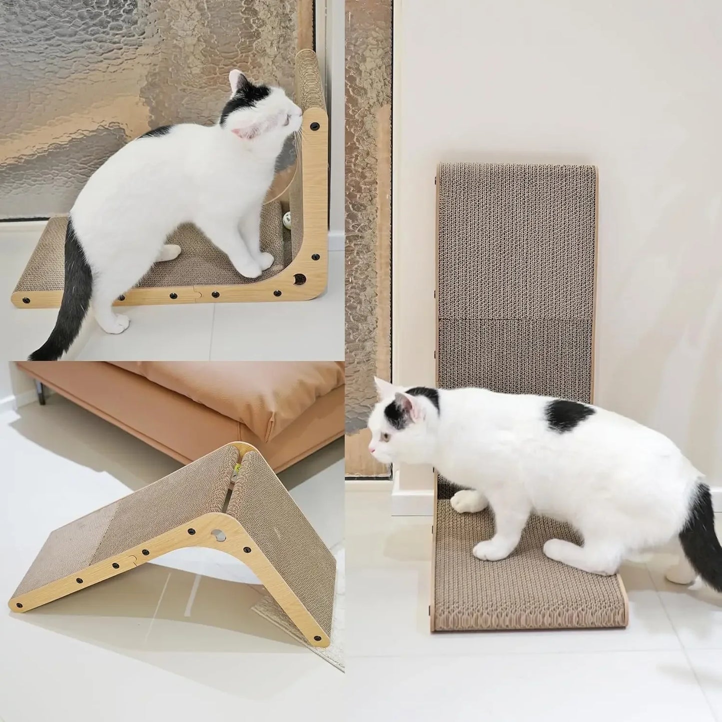 L Shape Indoor Cat Scratching Post Cardboard Protector