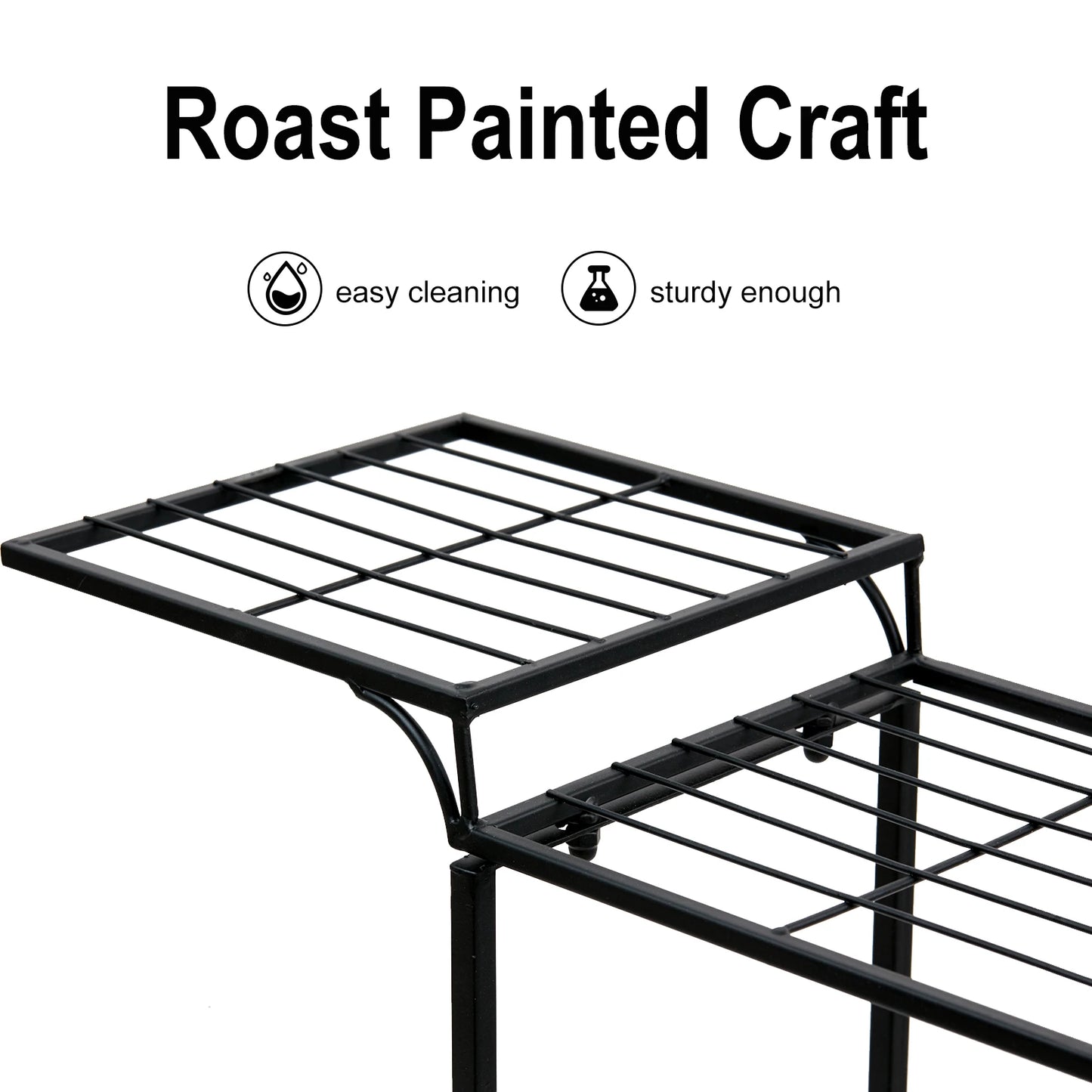 Wisfor Six Tier Metal Garden Cart Plant Pot Display Rack