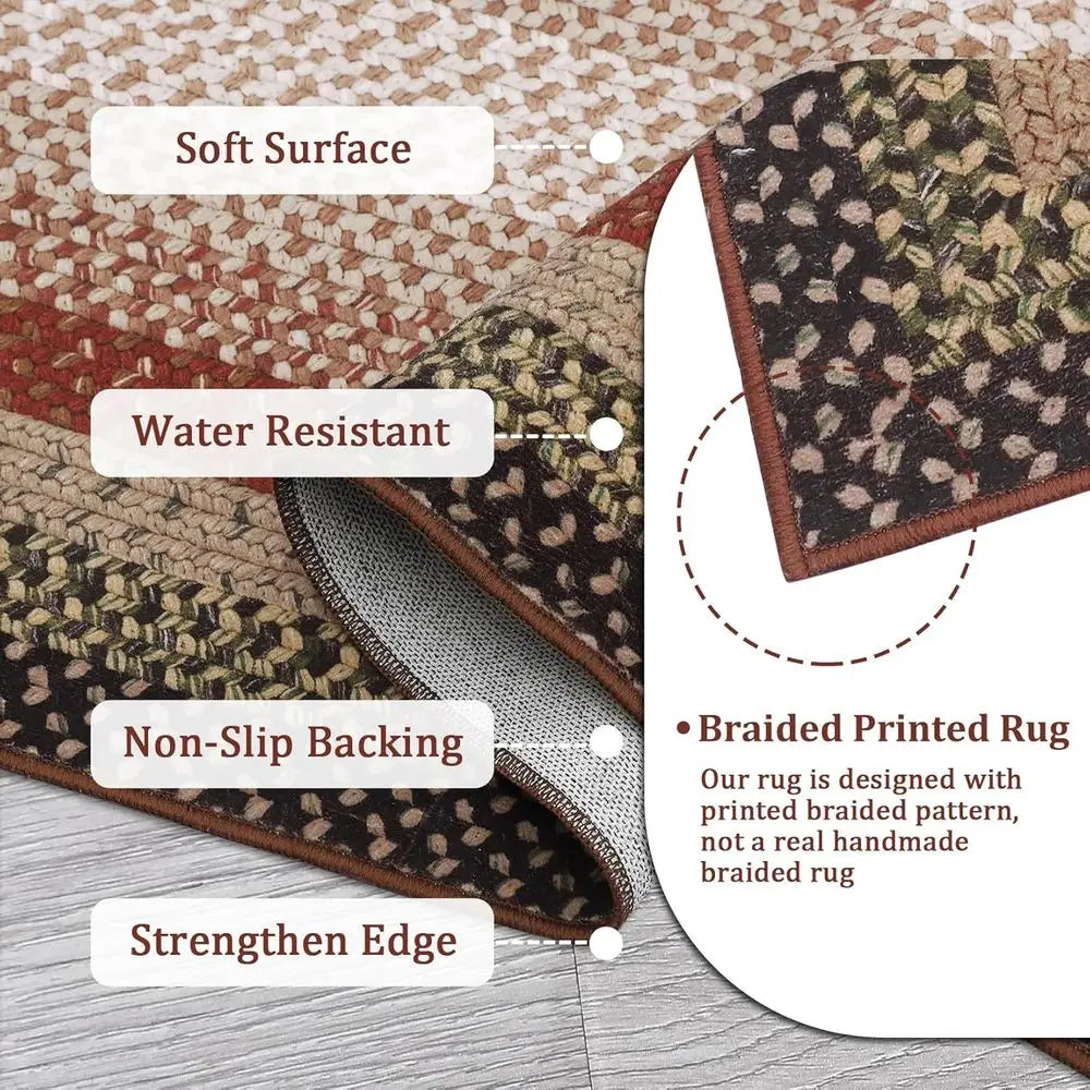 Machine Washable Modern Braided Rug