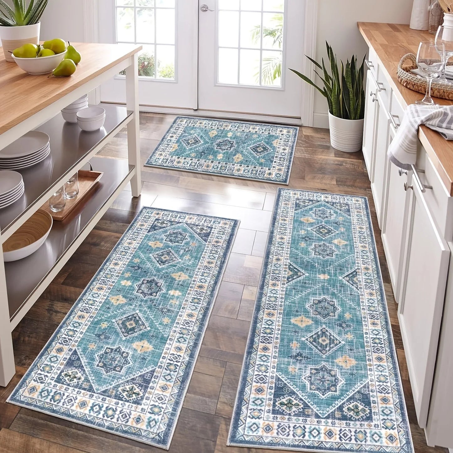 Bohemian Kitchen Floor Mat With Super Absorbent Anti Slip