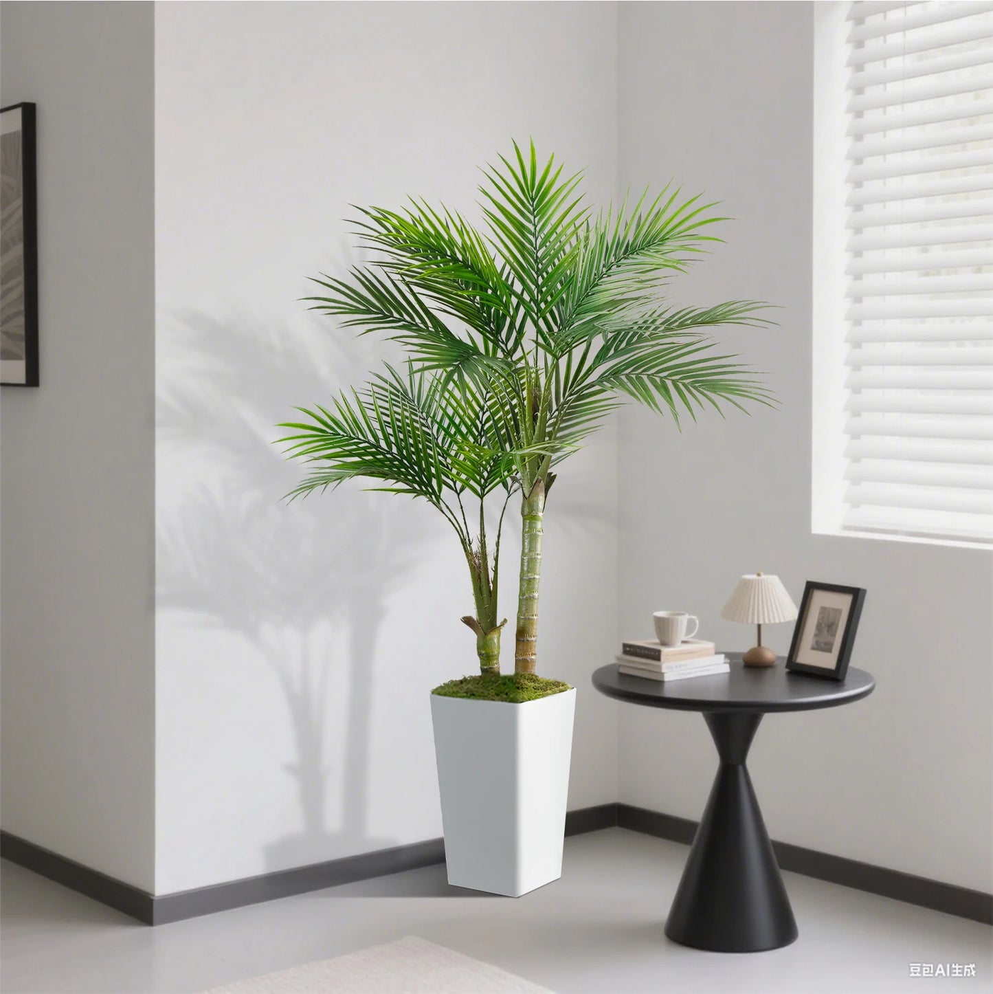 Faux Palm Tree Artificial Silk Plant Potted Indoor Decor