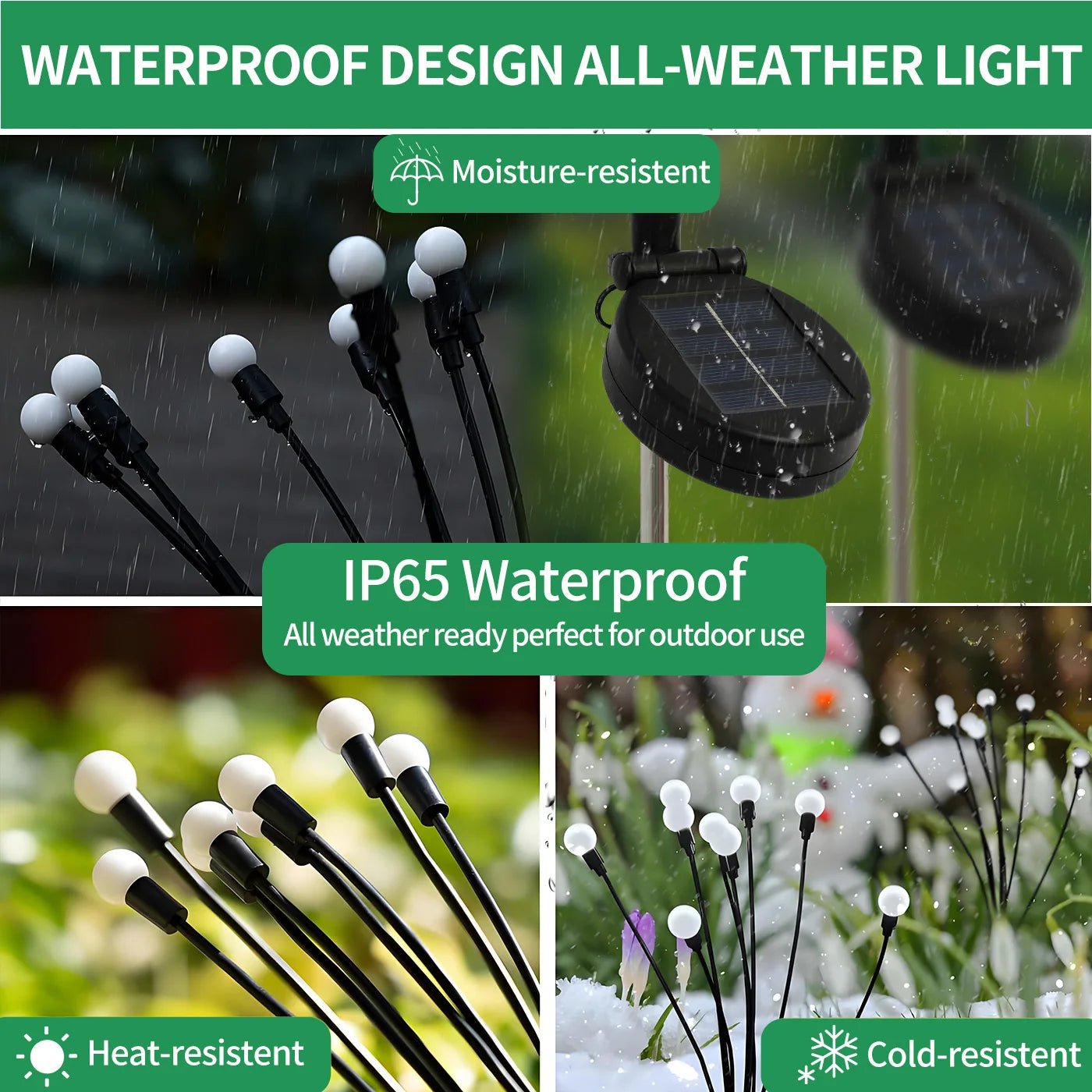Solar Firefly Lights 8 Head LED Outdoor Garden Pathway Decor