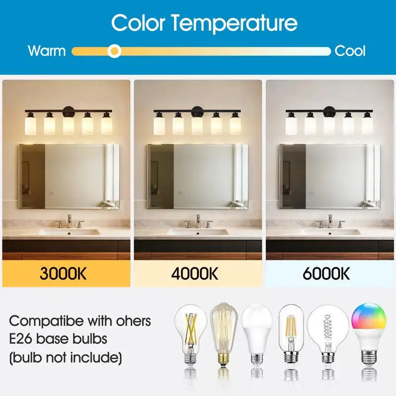 5-Light Wall Sconces With Glass Shades