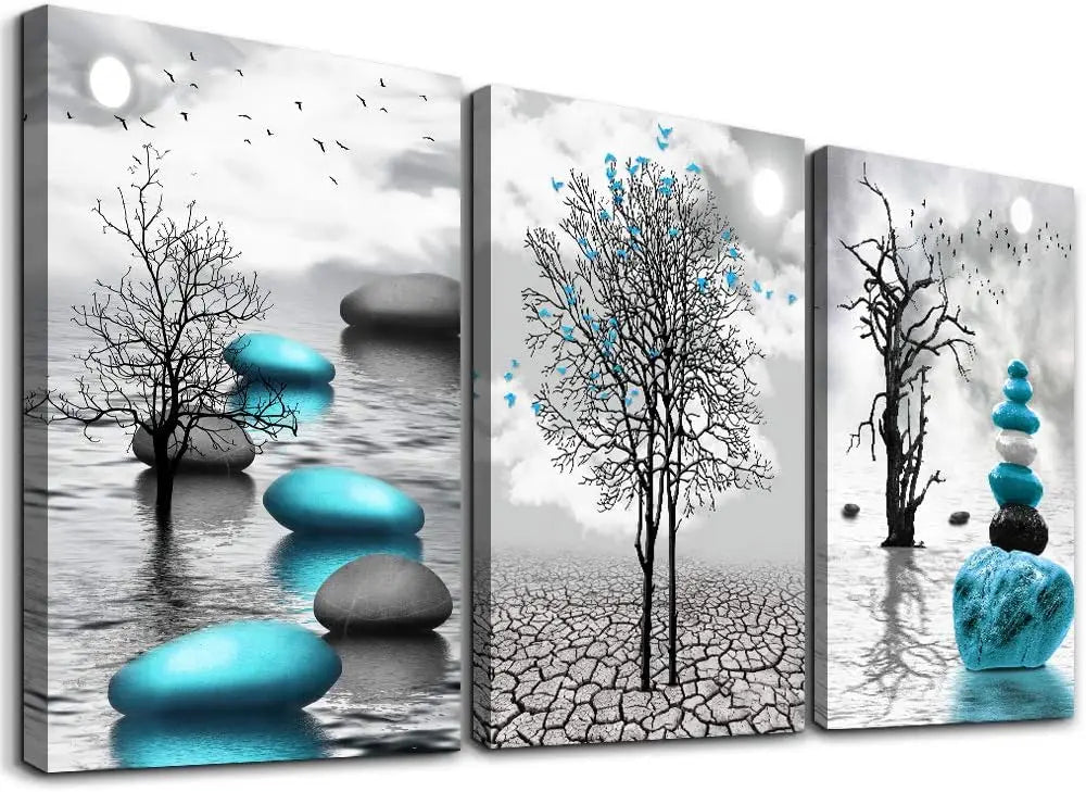 Modern Abstract Stones Canvas Wall Art For Living Room Decor