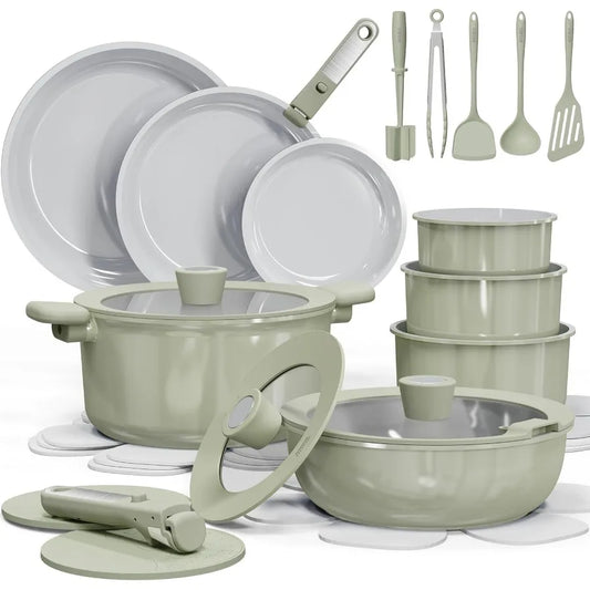Ceramic Cookware Set 27pcs Nonstick Pots And Pans