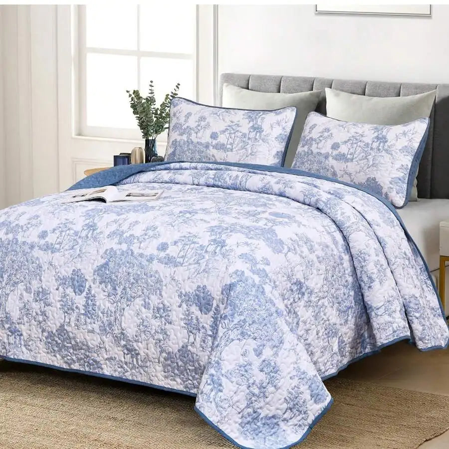 Premium Polyester Cotton Three Piece Quilt Set Cover