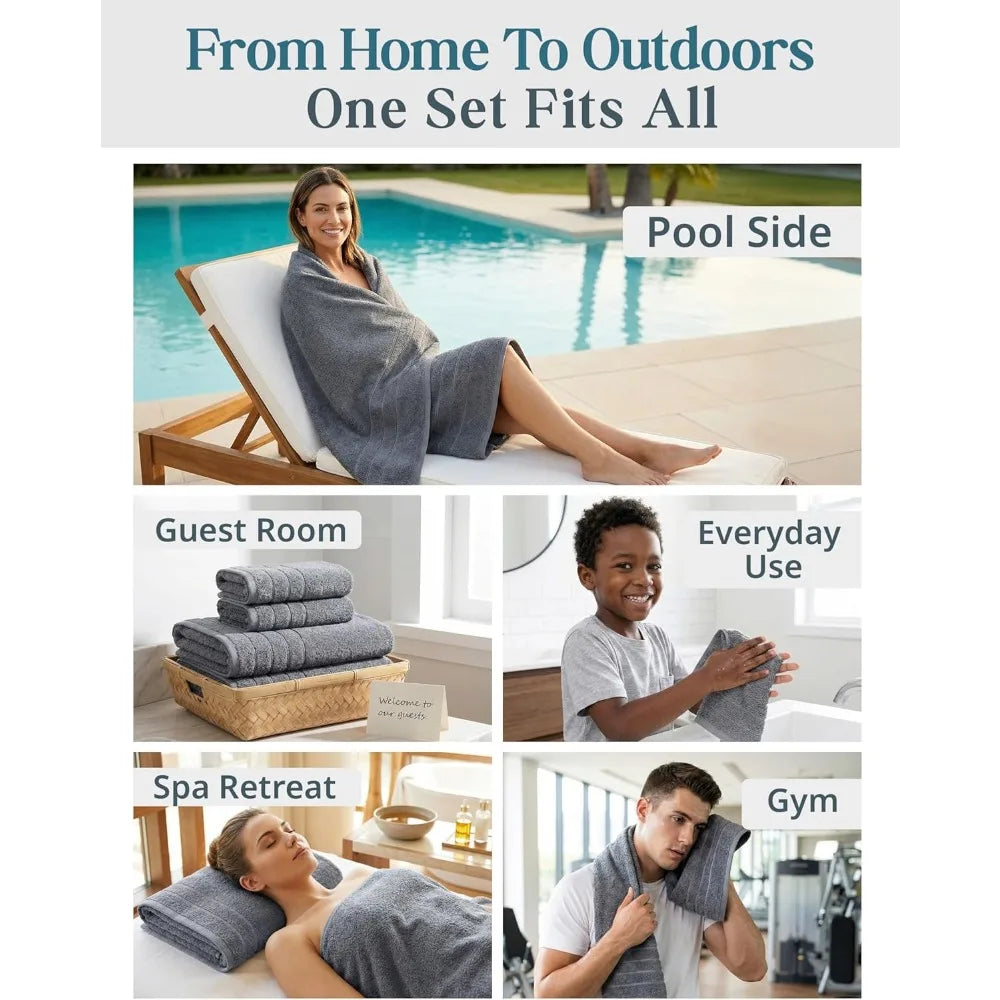 Cotton Towels Set Bathroom Pack Super Soft And Quick Dry