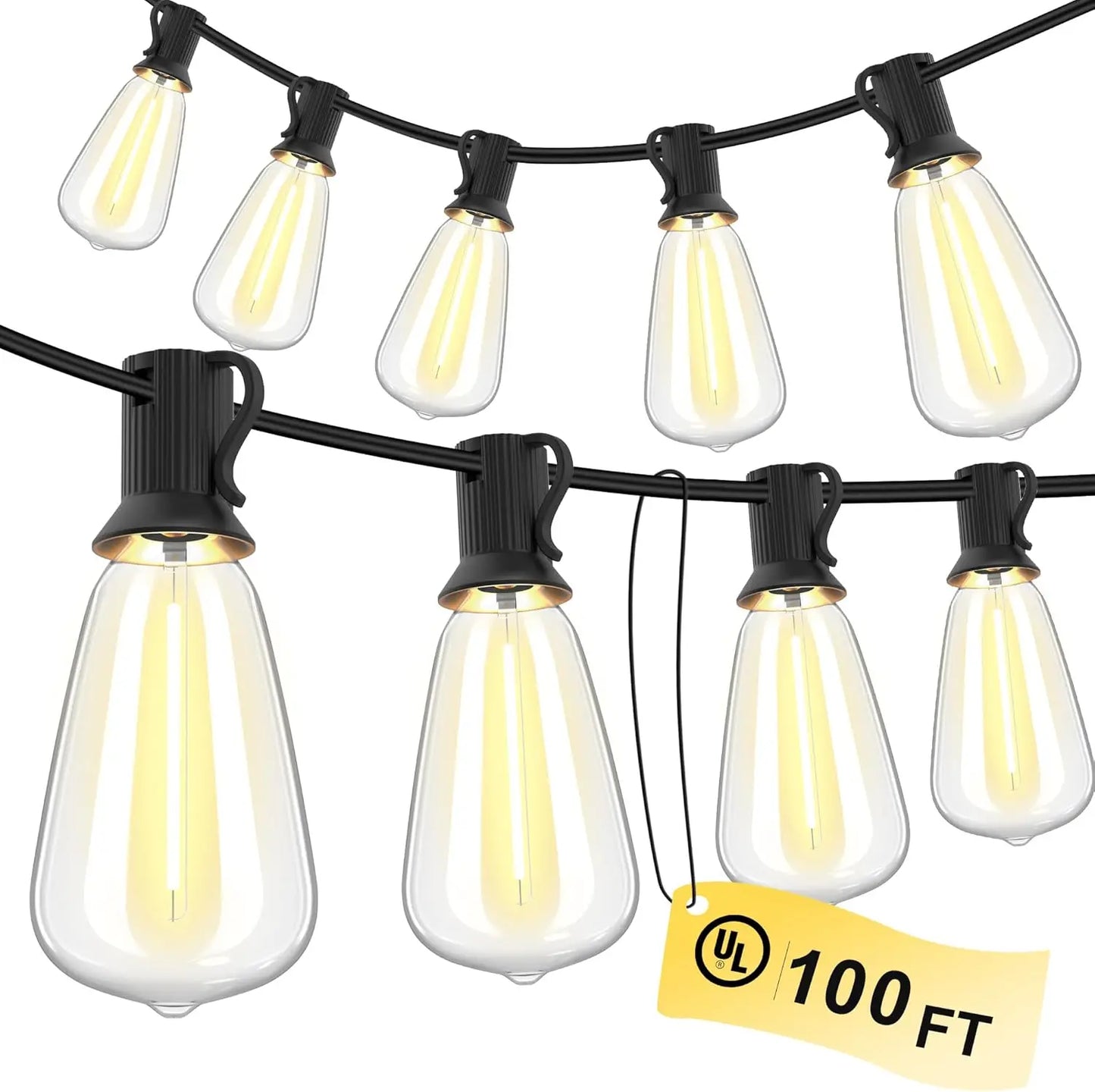 MIMIRG 150Ft LED Outdoor String Lights Waterproof Dimmable