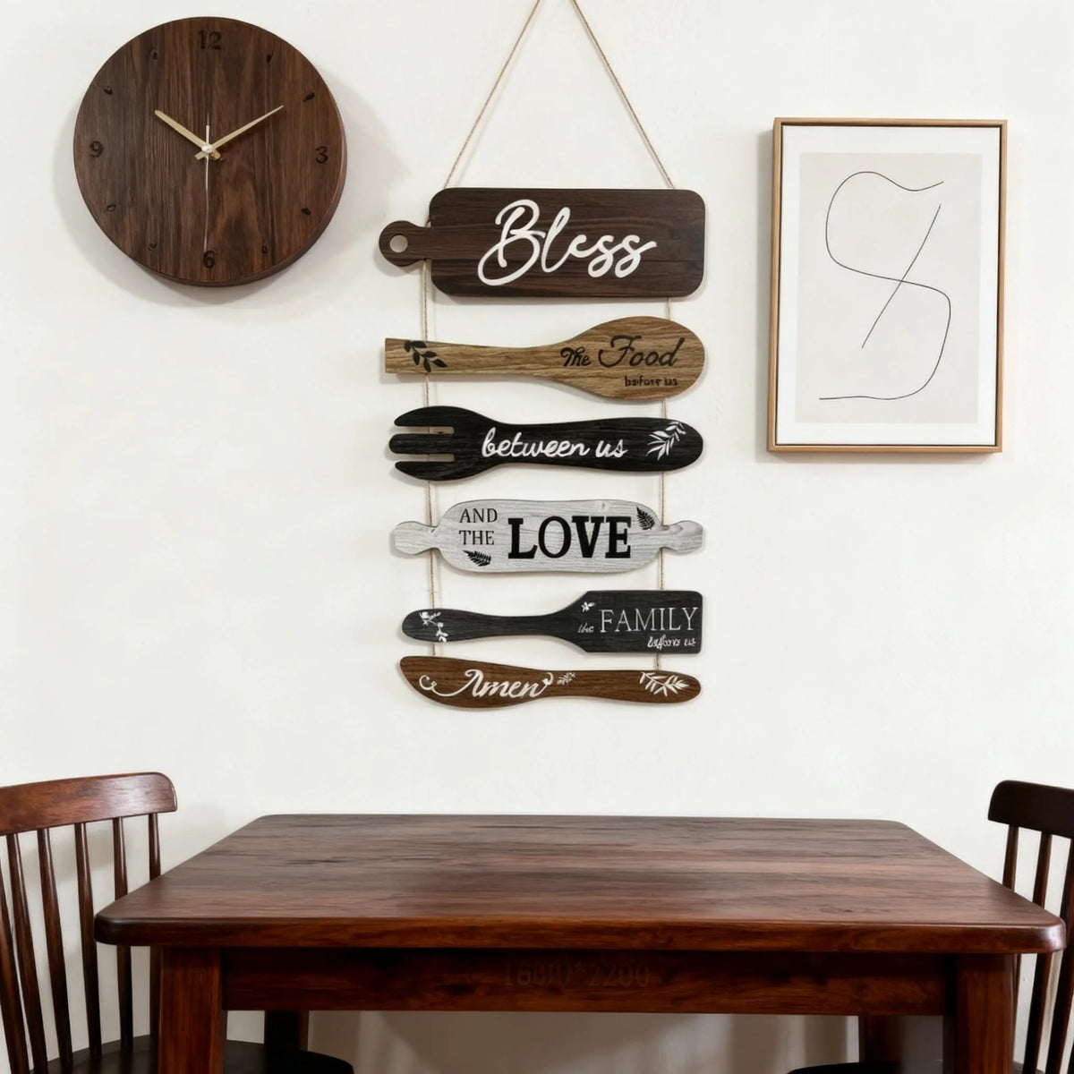 Bless The Food Before Us Wooden Farmhouse Kitchen Sign