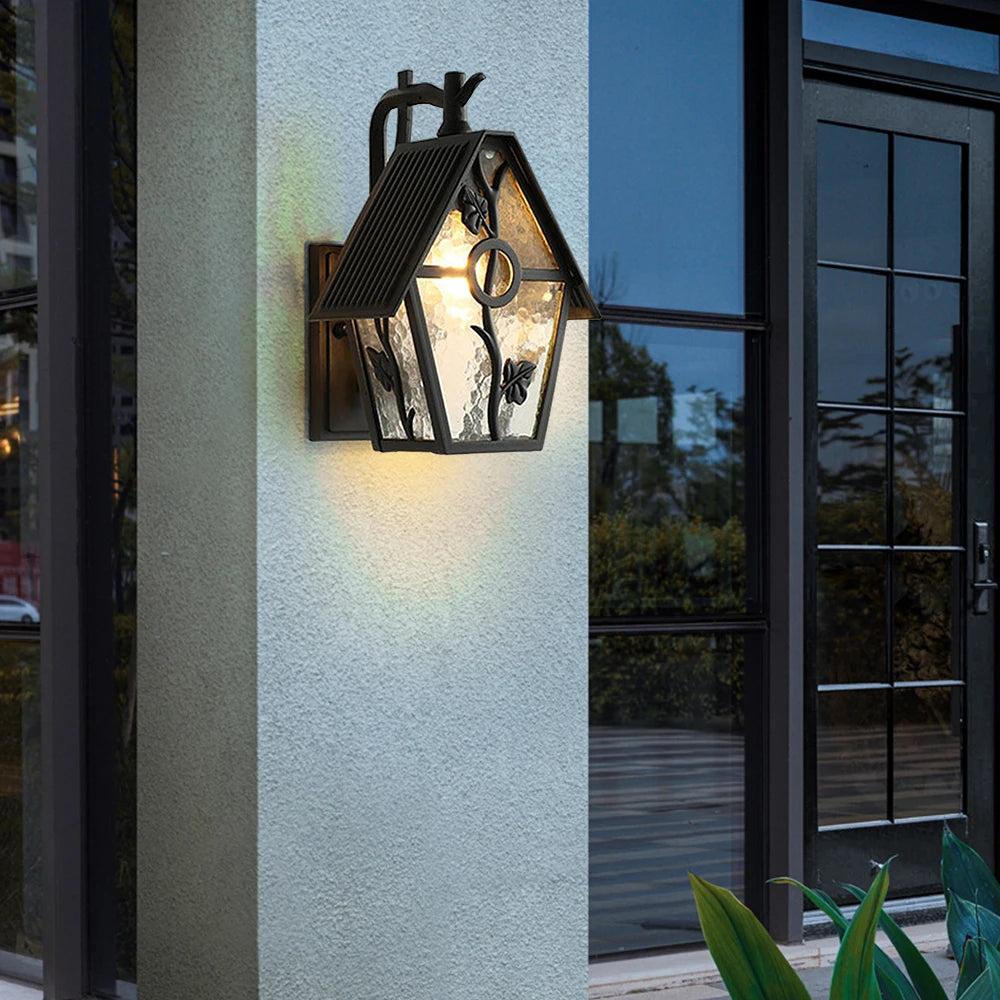 European Style Outdoor Wall Lamp IP55 Waterproof E26 Flower Decoration