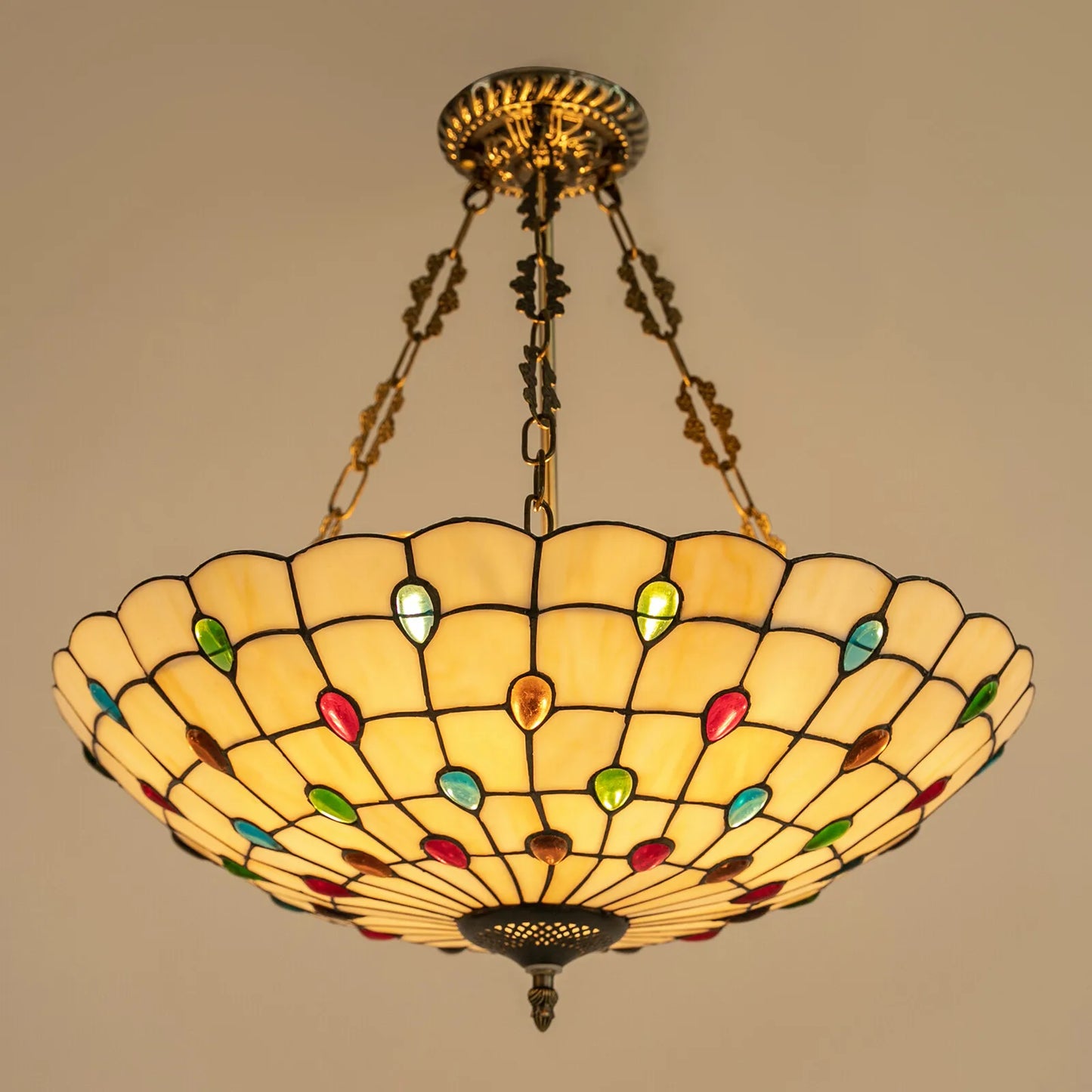 Tiffany Style Stained Glass Pendant Lamp For Dining Room