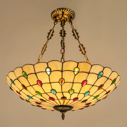 Tiffany Style Stained Glass Pendant Lamp For Dining Room