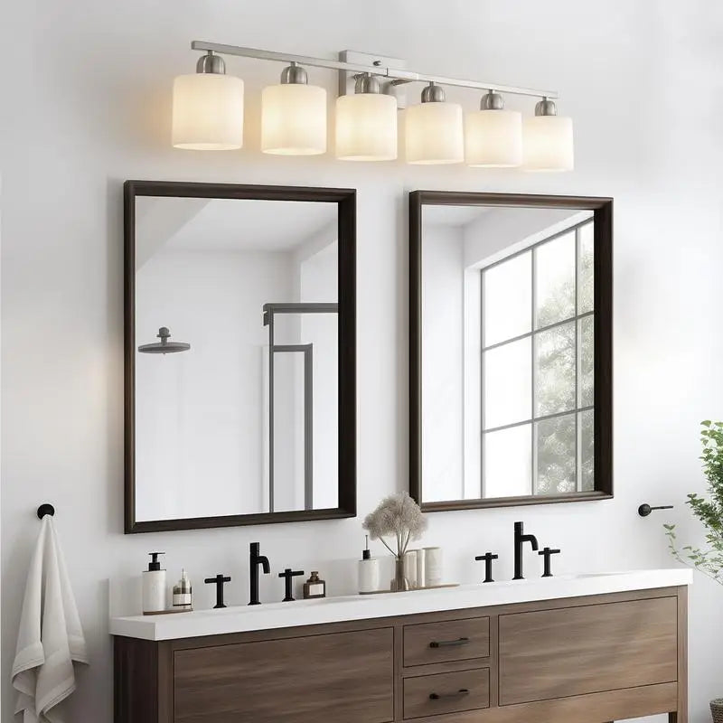 Bathroom Vanity Light 6-Light Nickel Wall Sconce