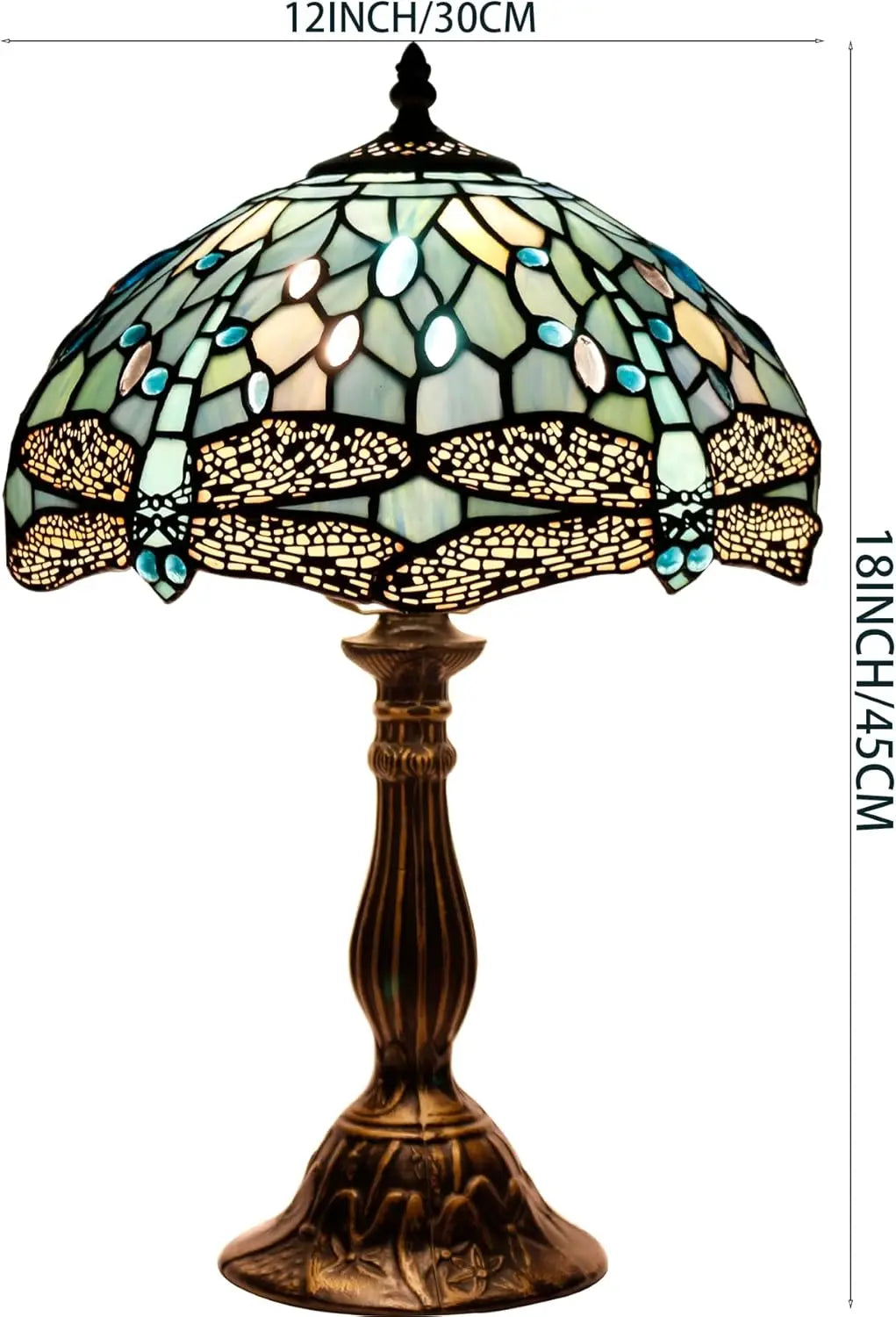 Tiffany Style Dragonfly Stained Glass Table Lamp