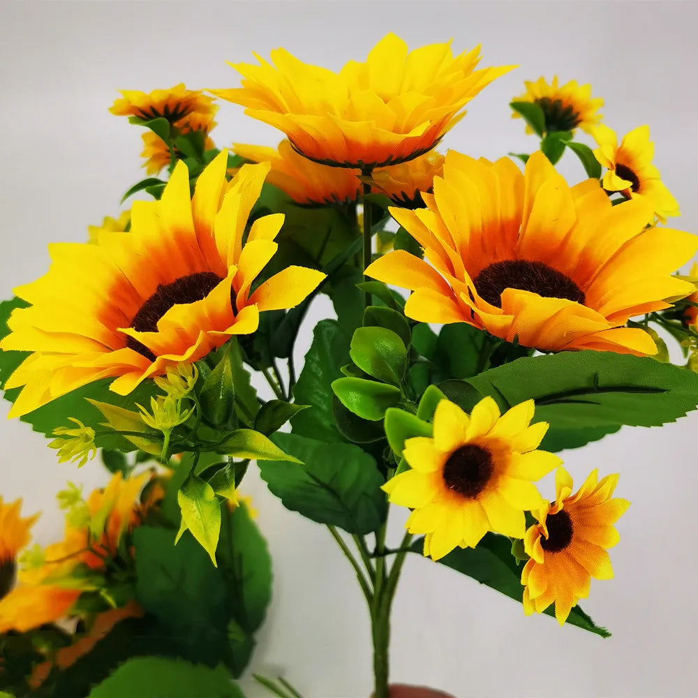 NONECN Artificial Sunflower Bouquet Silk Flowers For Home Decor