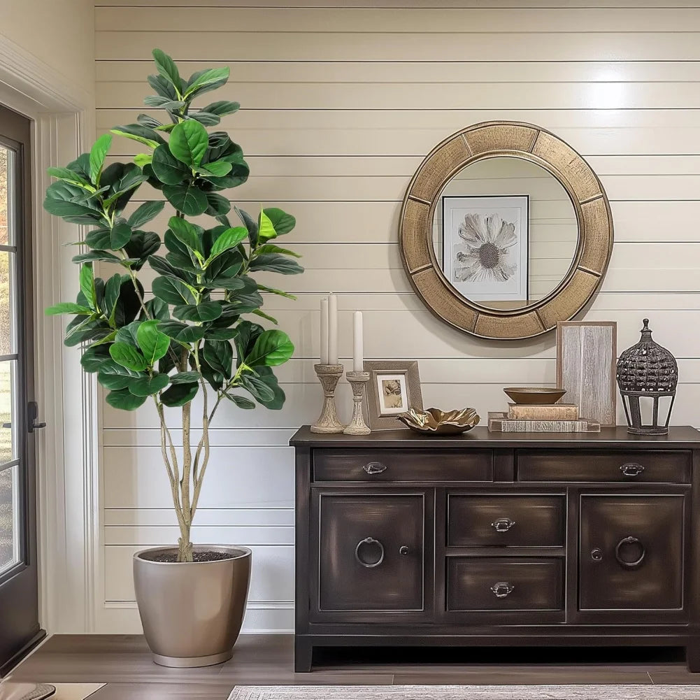 HiMISSCN Fiddle Leaf Fig Artificial Tree With Pot