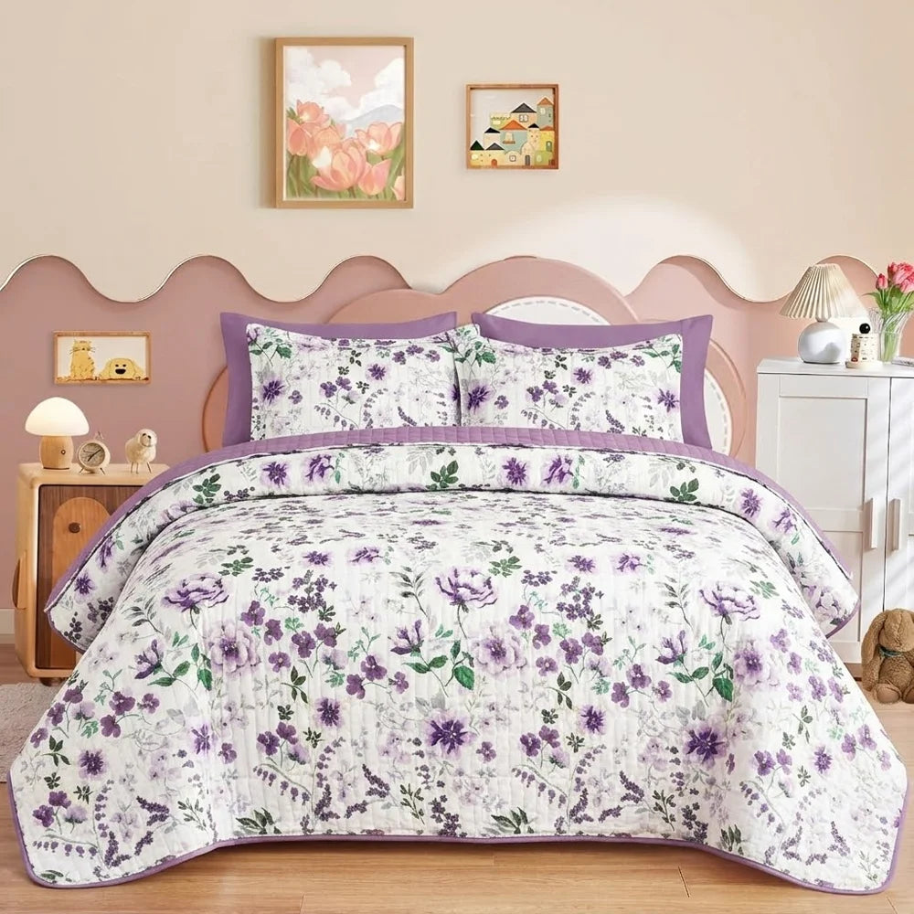 Premium Printed Polyester Bedspread Quilt Set For All Seasons