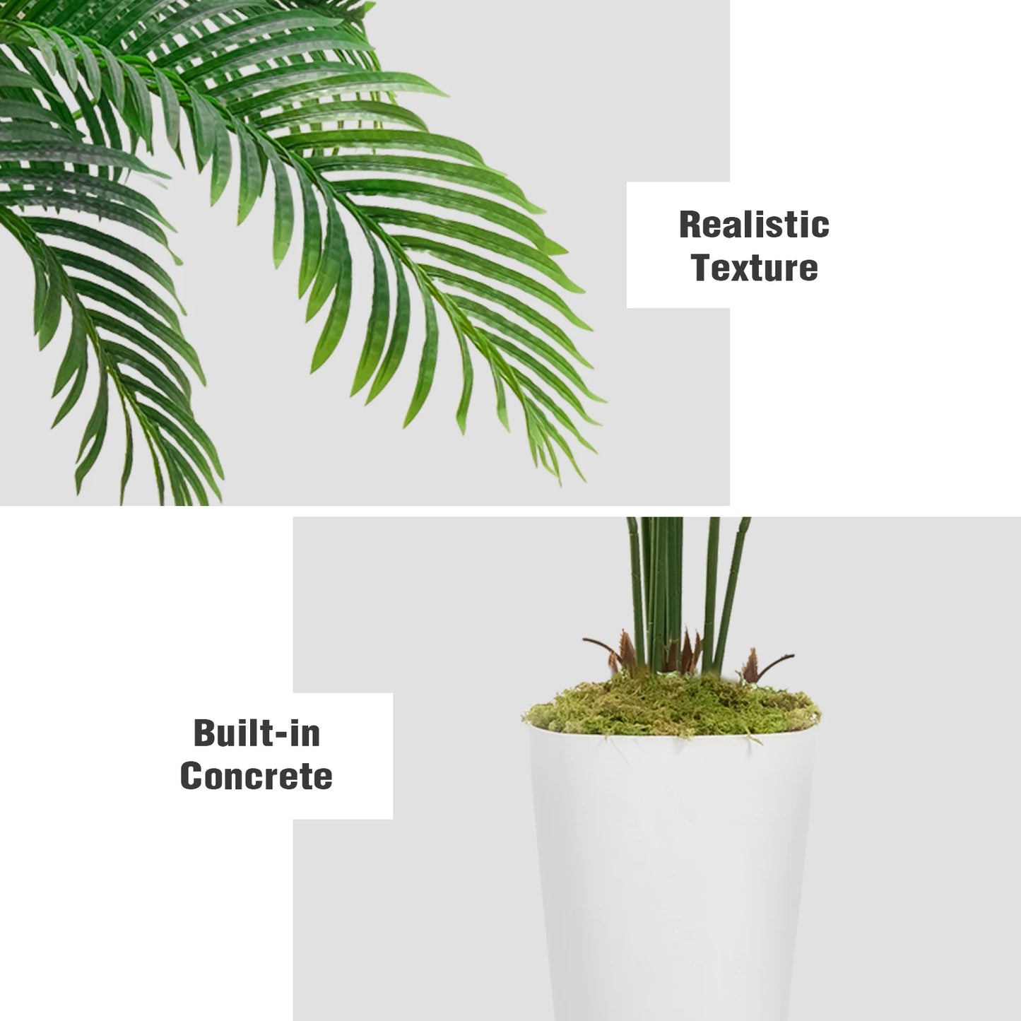 Faux Palm Tree Artificial Silk Plant Potted Indoor Decor