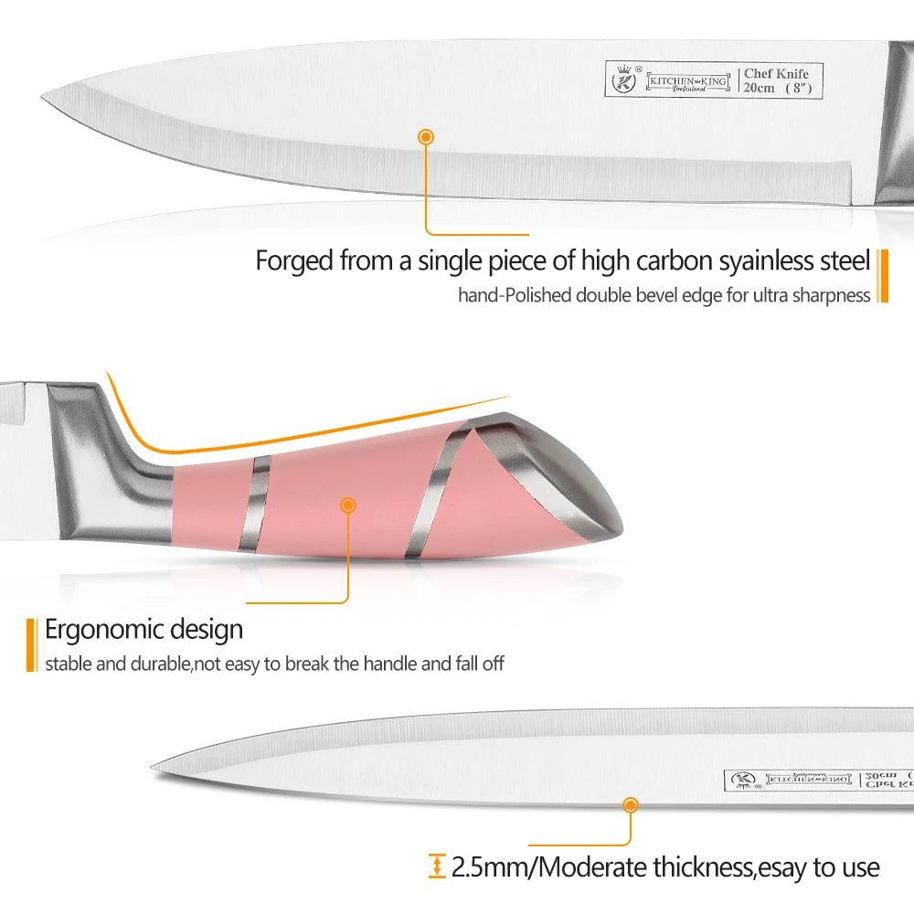 ZENG Stainless Steel Kitchen Knife Set With Scissors And Peeler