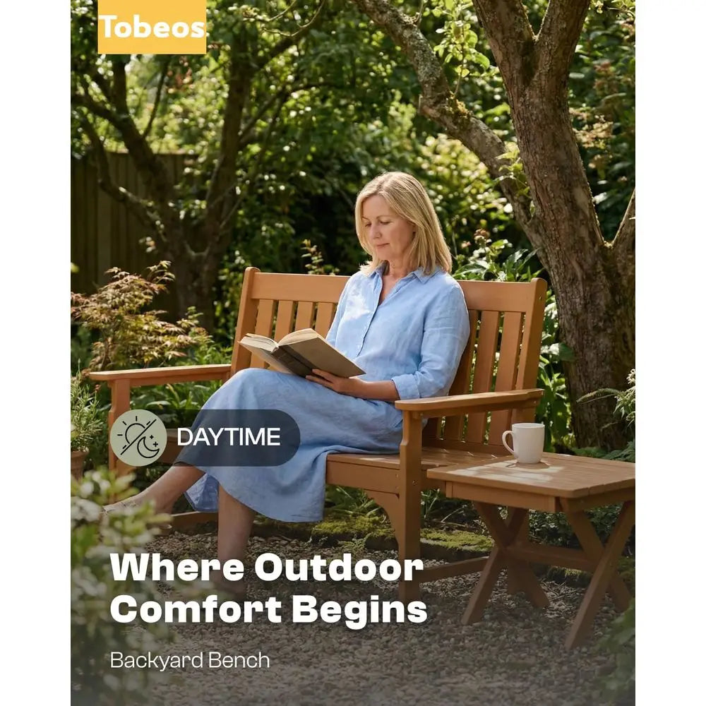 Adirondack Folding Bench All Weather HDPE Two Person Outdoor Seating