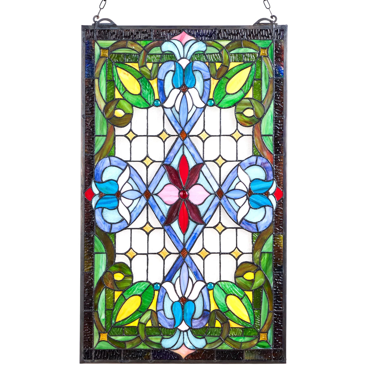 SucceBuy Tiffany Style Stained Glass Hanging Window Panel Home Decor