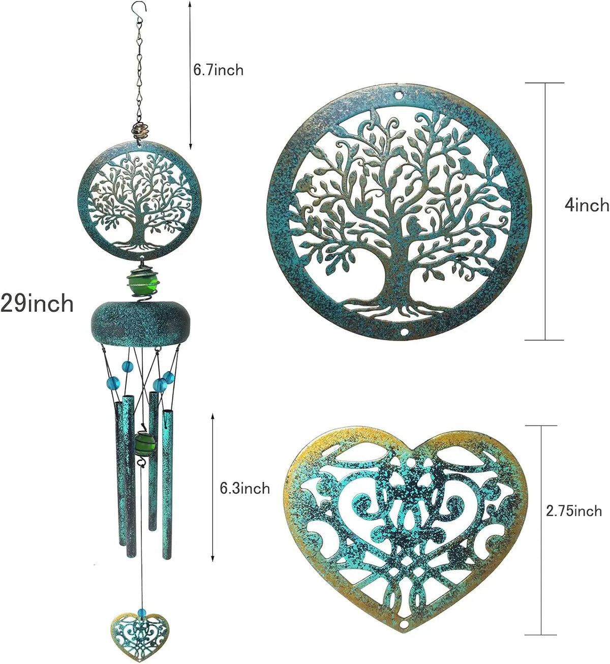 Deep Tone Metal Tree Of Life Outdoor Memorial Wind Chimes
