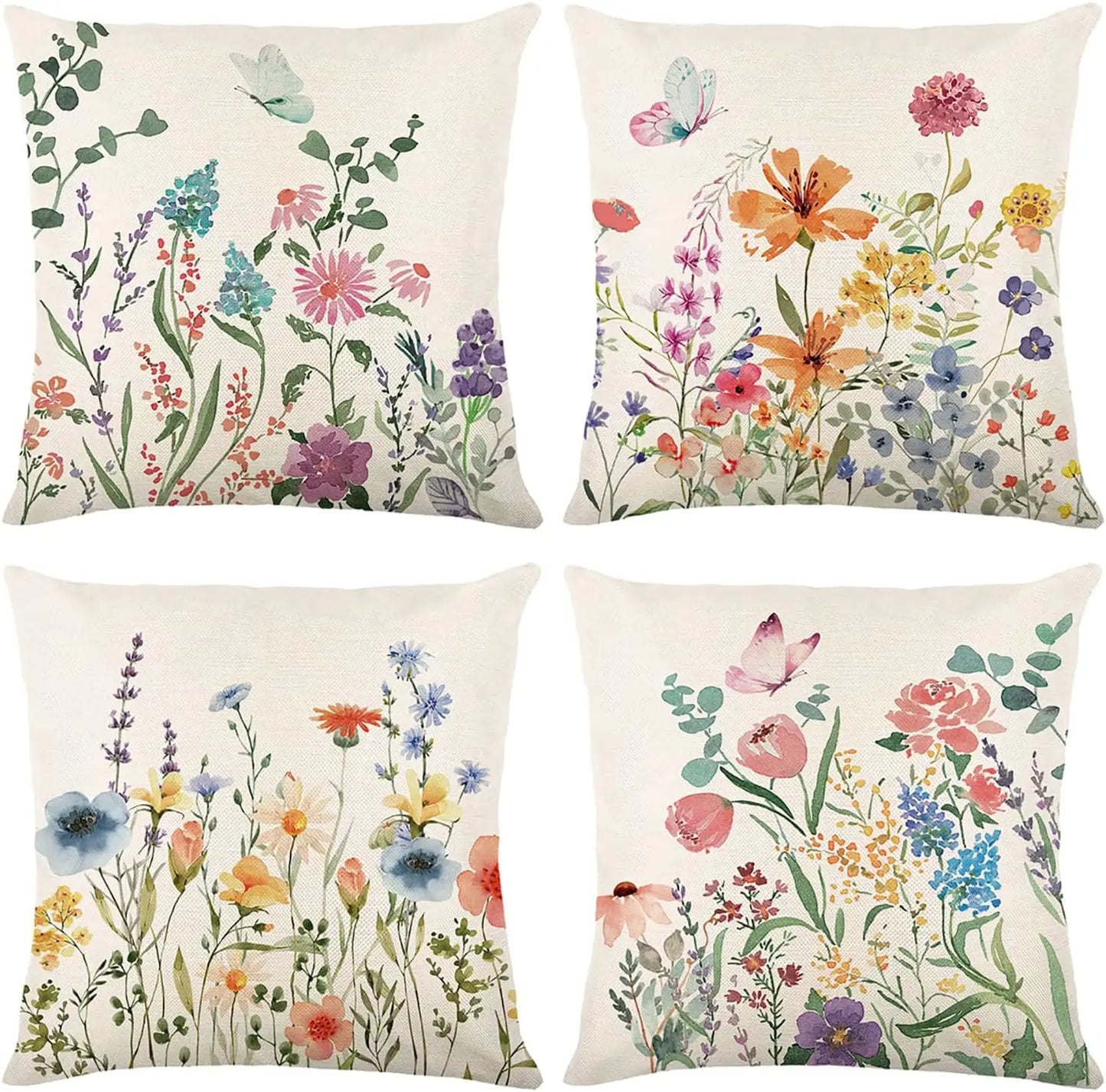 Spring Farmhouse Pillow Covers for Home Decor and Outdoor Use