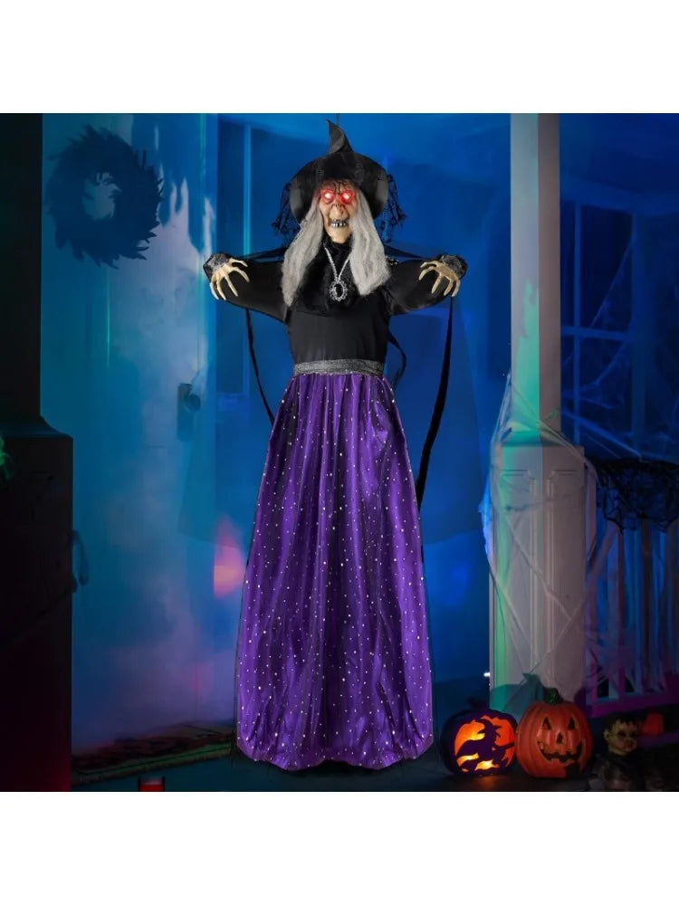 Animated Witch Halloween Outdoor Decoration With Sound Activated Talking