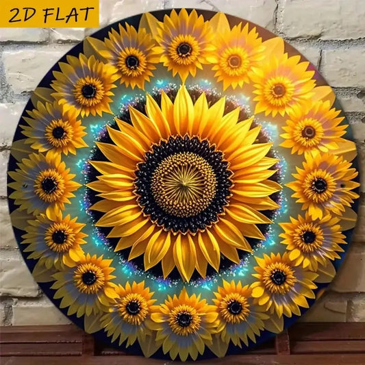 CIFBUY Vintage Metal Sunflower Wall Art Rustic Tin Sign