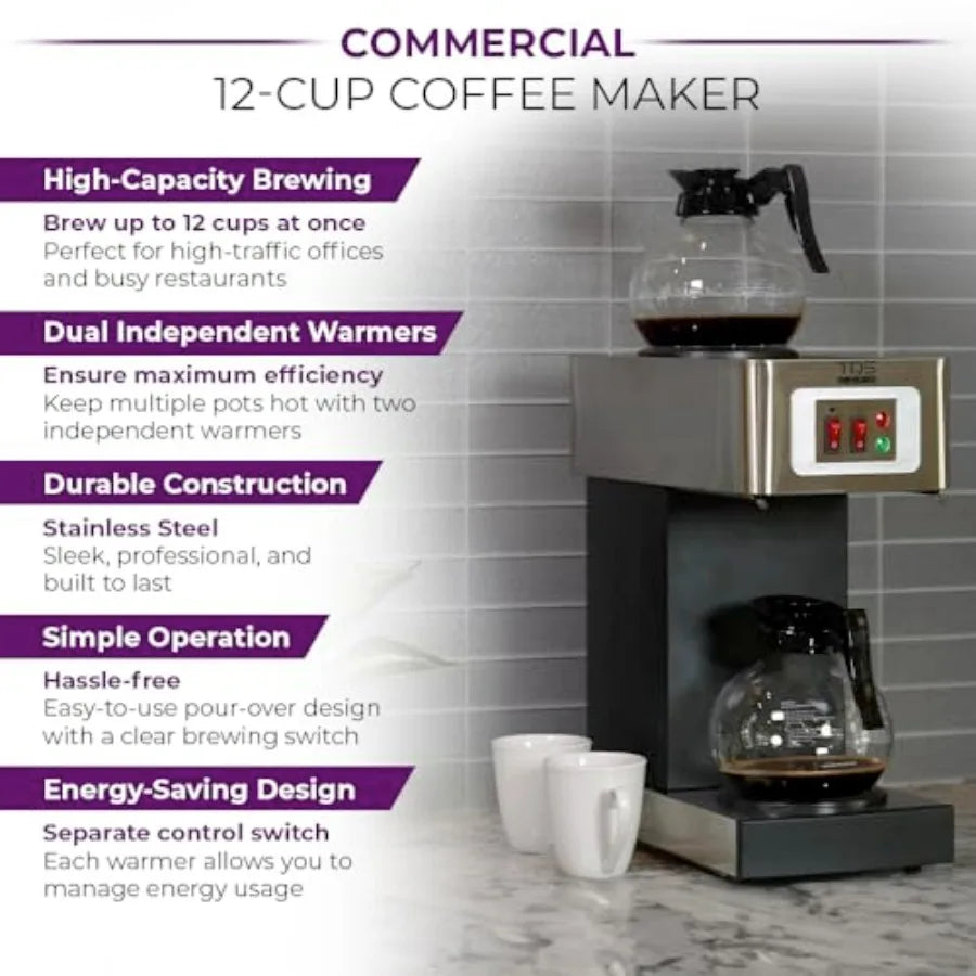 SHXI Commercial Double Coffee Maker Stainless Steel For Office
