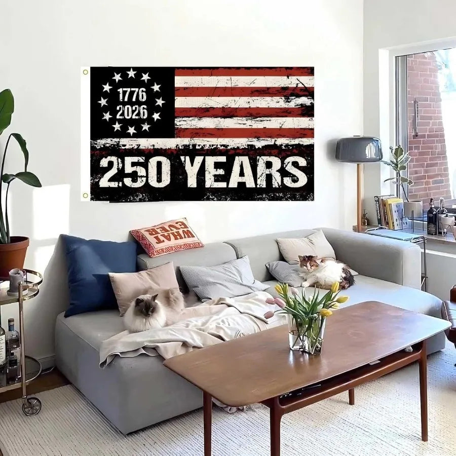 USA 250th Anniversary Flag Banner Tapestry For Patriotic Home Decor