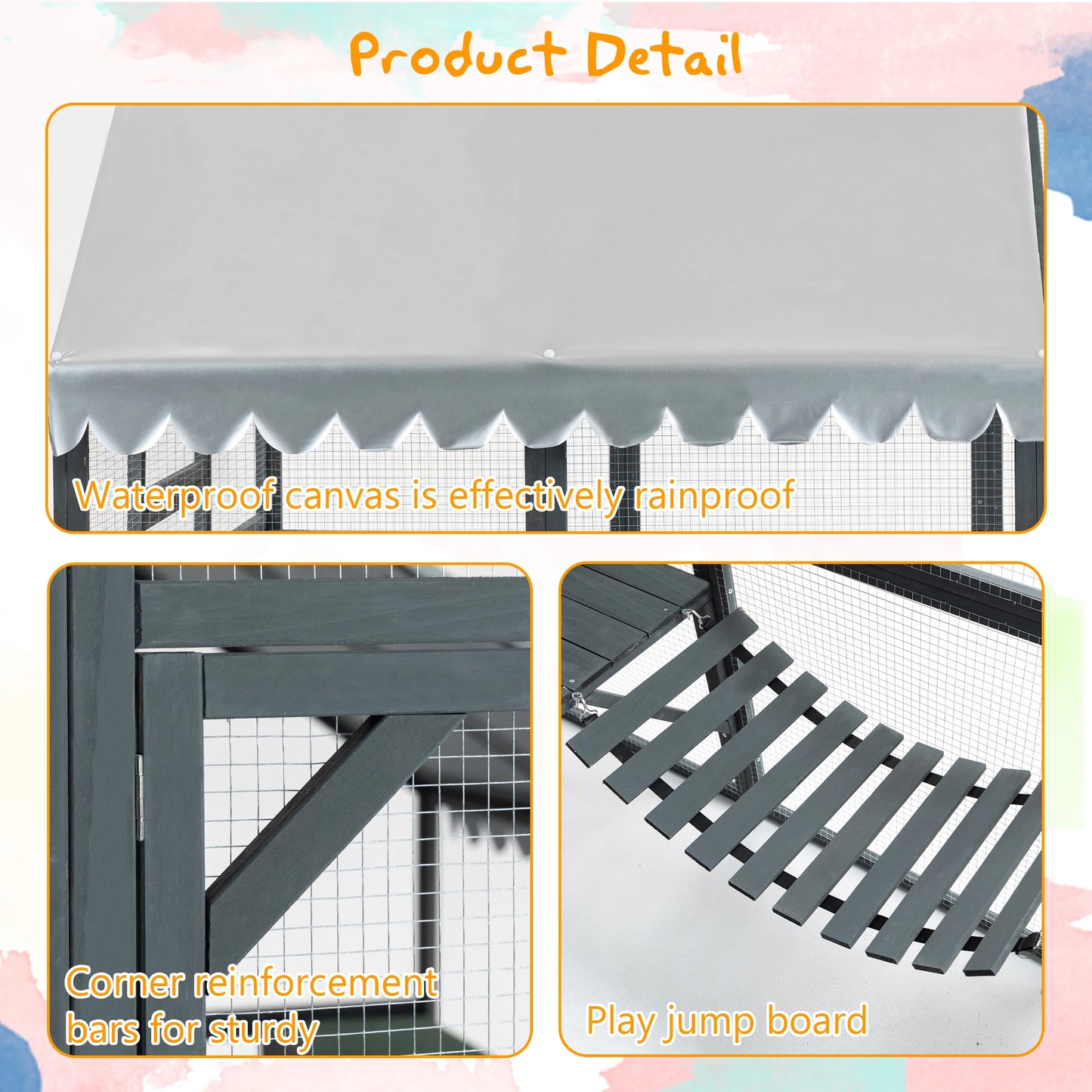 Outdoor Wooden Cat House With Walk In Cat Enclosure Doors Roof