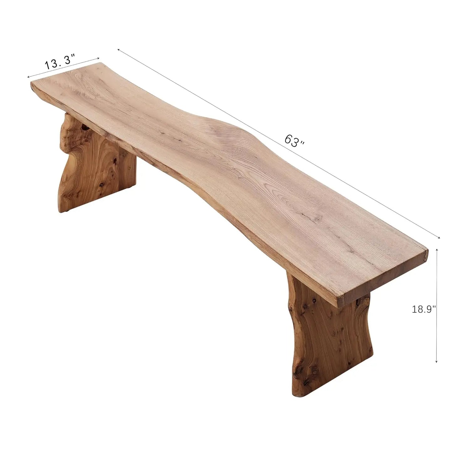 Elm Wood Dining Bench For Dining Room And Entryway
