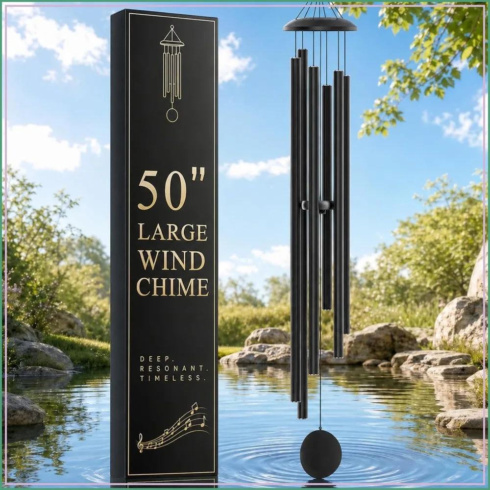 Six Tube Aluminum Wind Chimes For Outdoor Deep Tone Decor