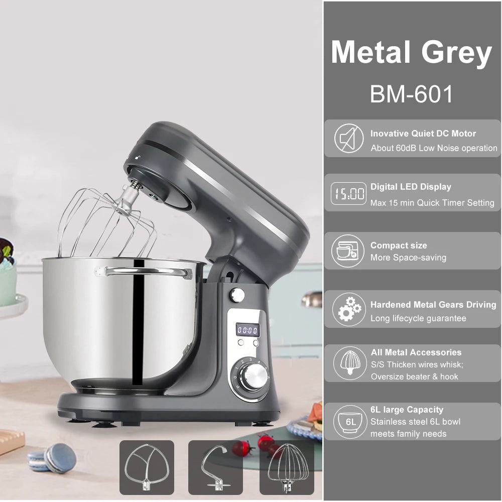 BioloMix 6-Speed Kitchen Stand Mixer With Cream Whisk