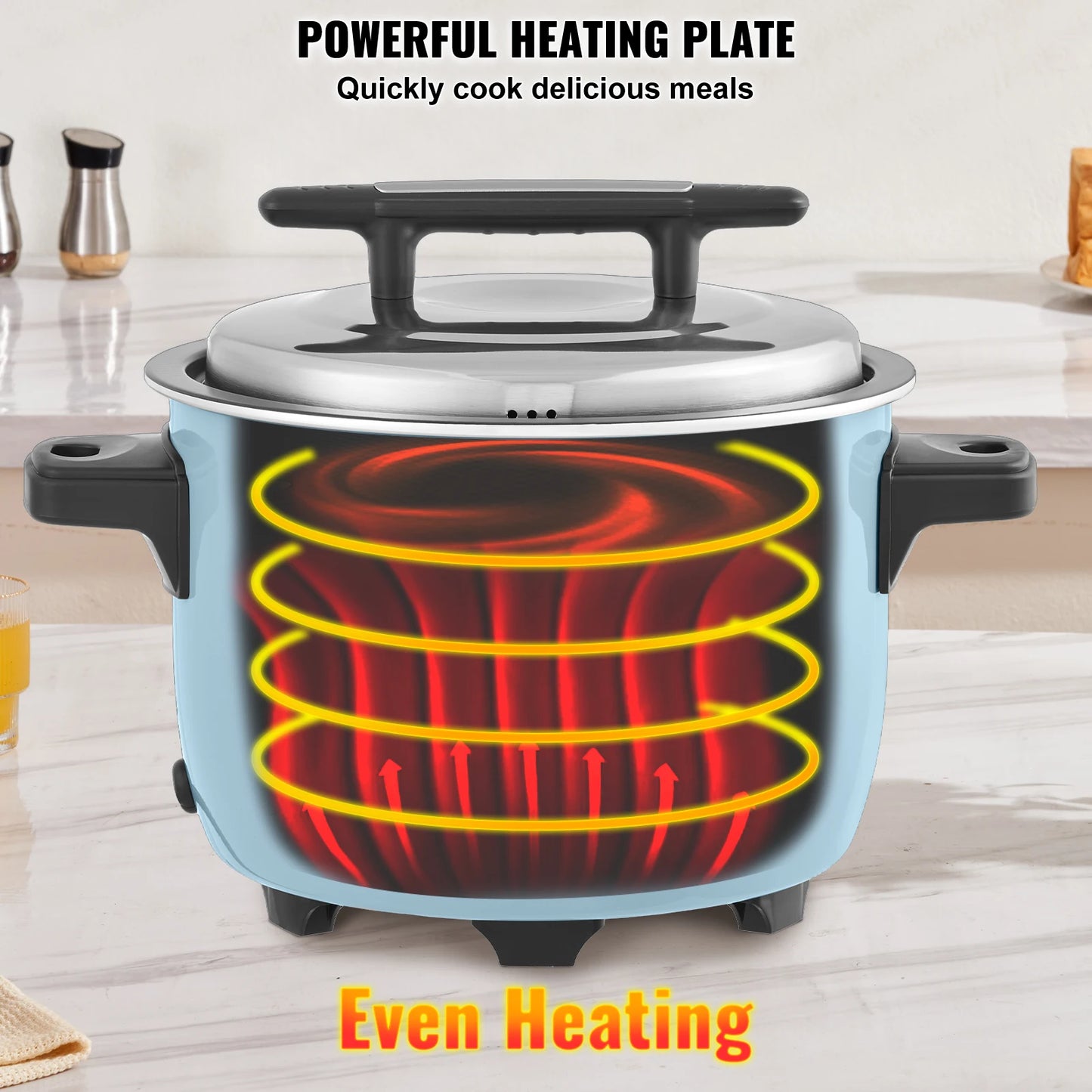 VEVOR Commercial Rice Cooker Aluminium Nonstick Inner Pot 24 Hour Keep Warm