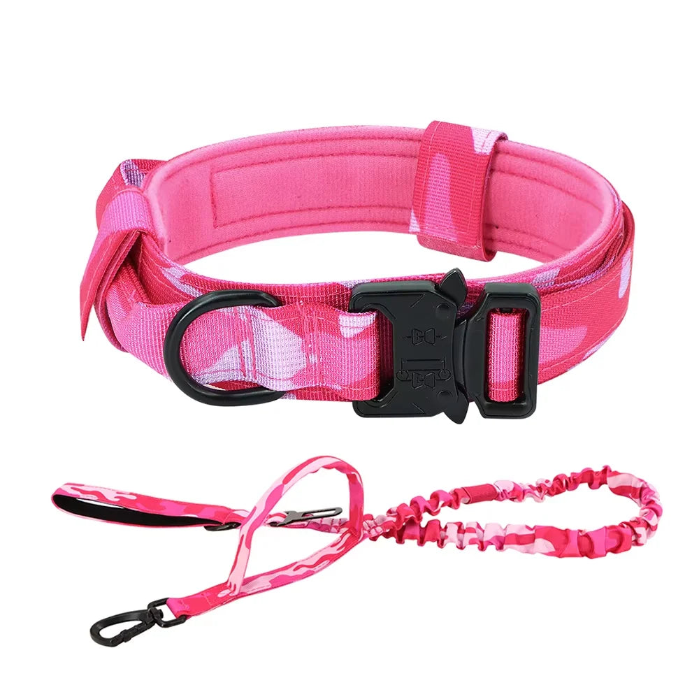 Dog Training Collar And Leash Set, Adjustable Tactical Collar