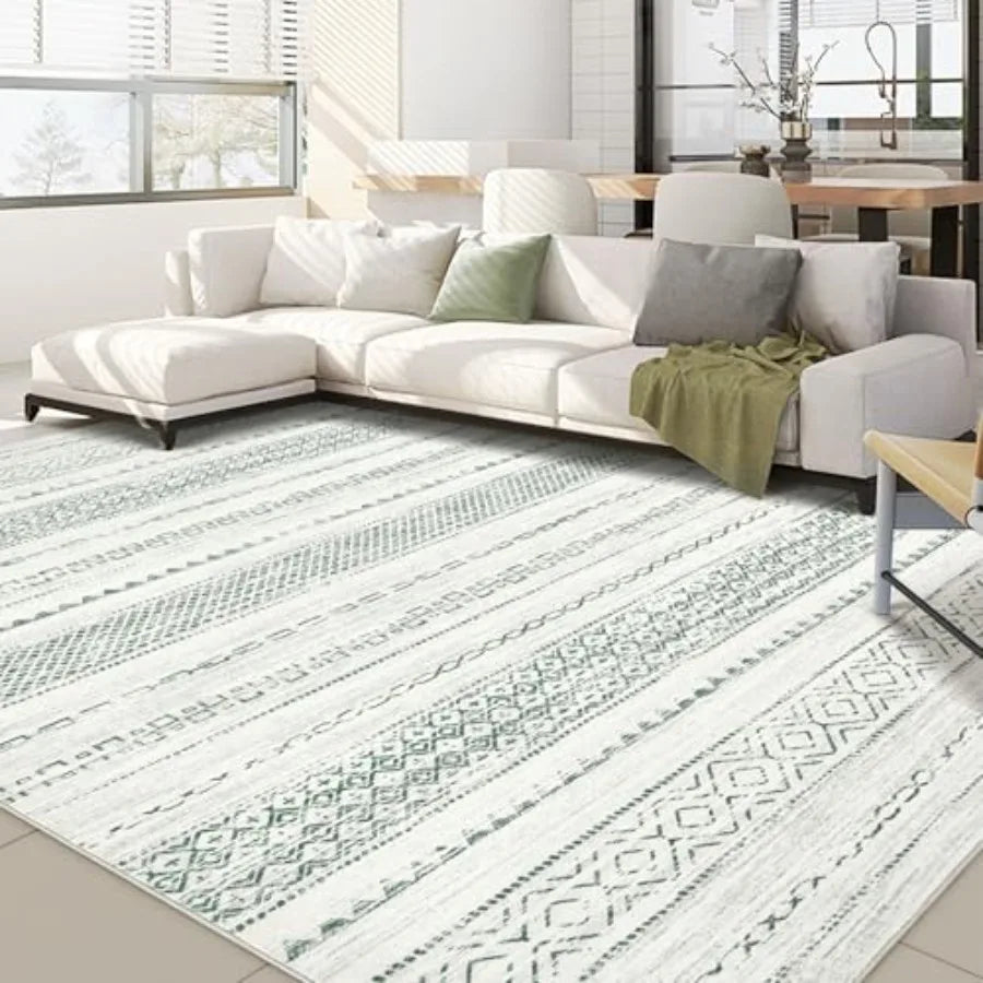 Boho Kilim Style Area Rug Polyester Machine Washable
