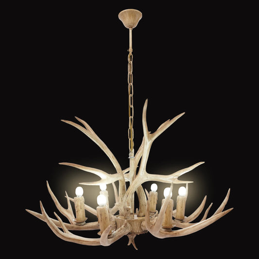 Resin Deer Antler Ceiling Light 6-Light Pendant 110V Chandelier