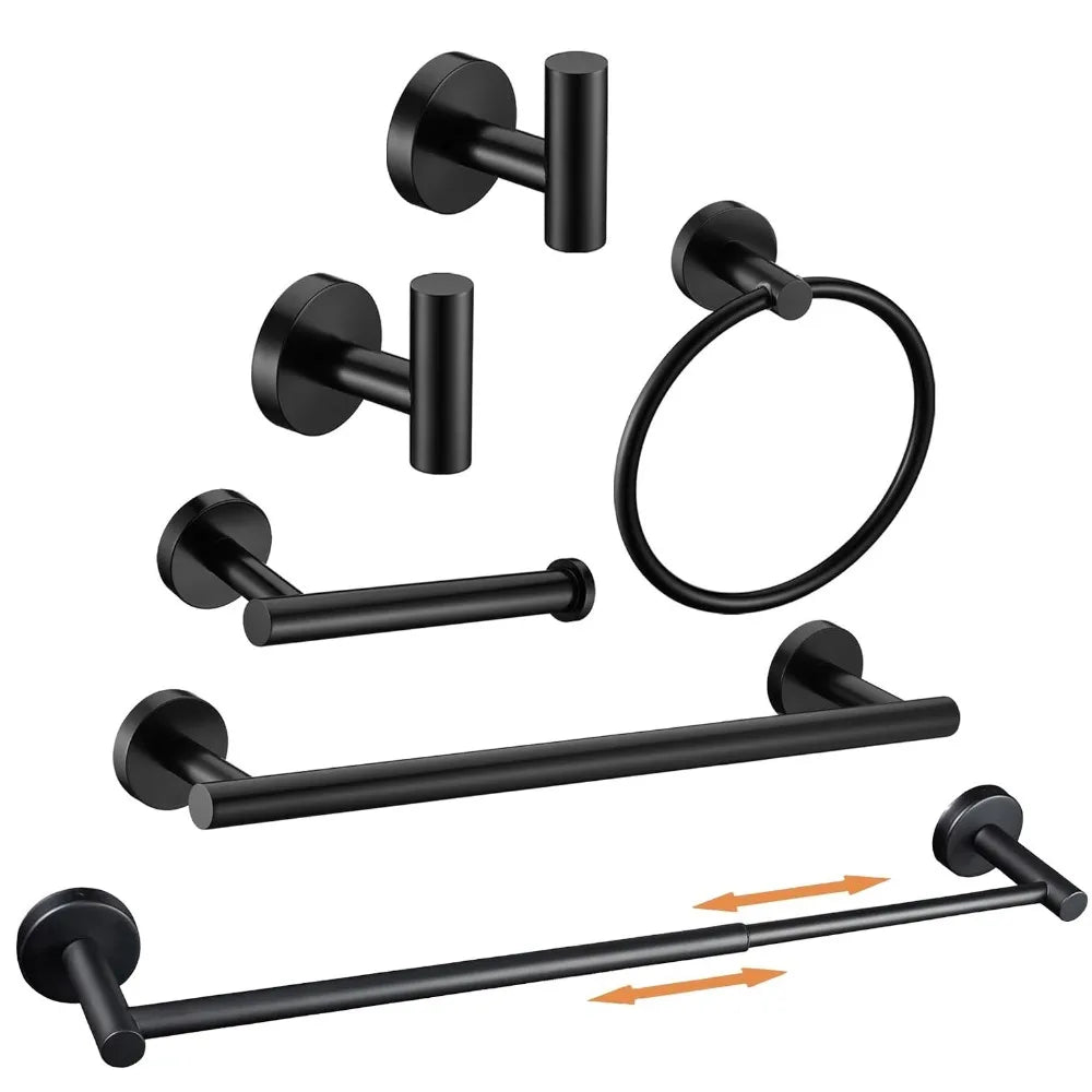 Bathroom Accessories Set 6-Piece Hardware Towel Bar