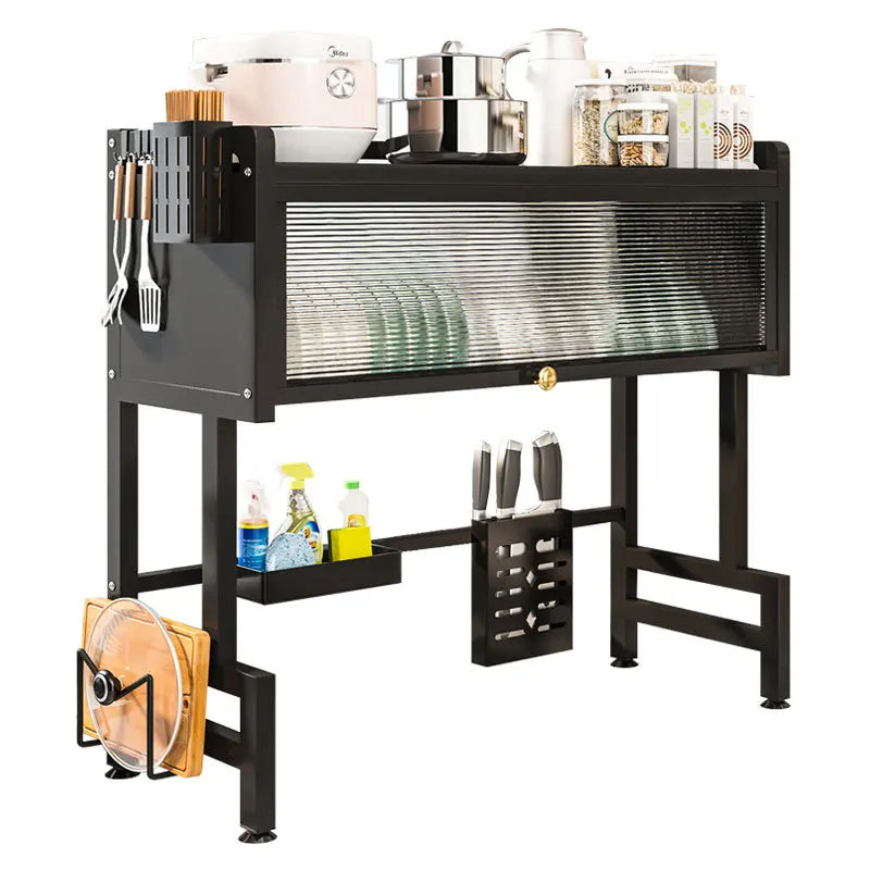 Steel Over The Sink Dish Rack With Cover Kitchen Organizer