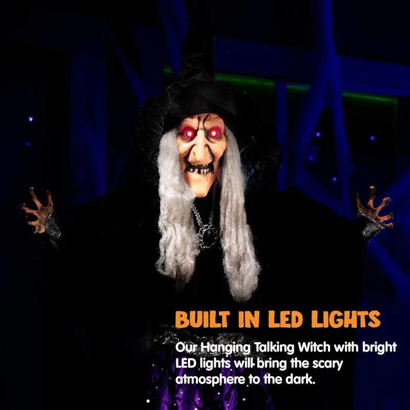 Animated Witch Halloween Outdoor Decoration With Sound Activated Talking