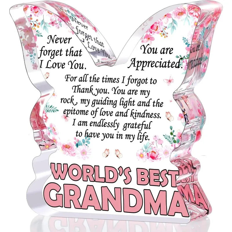 Butterfly Grandma Plaque Heartfelt Gift From Granddaughter For Mothers Day