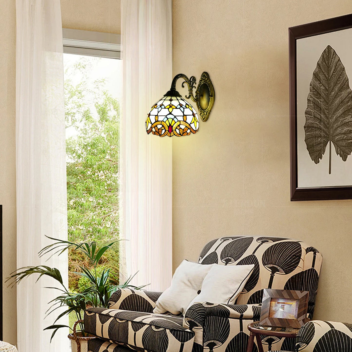 Tiffany Style Wall Lamp Vintage Dome Light For Living Room Staircase