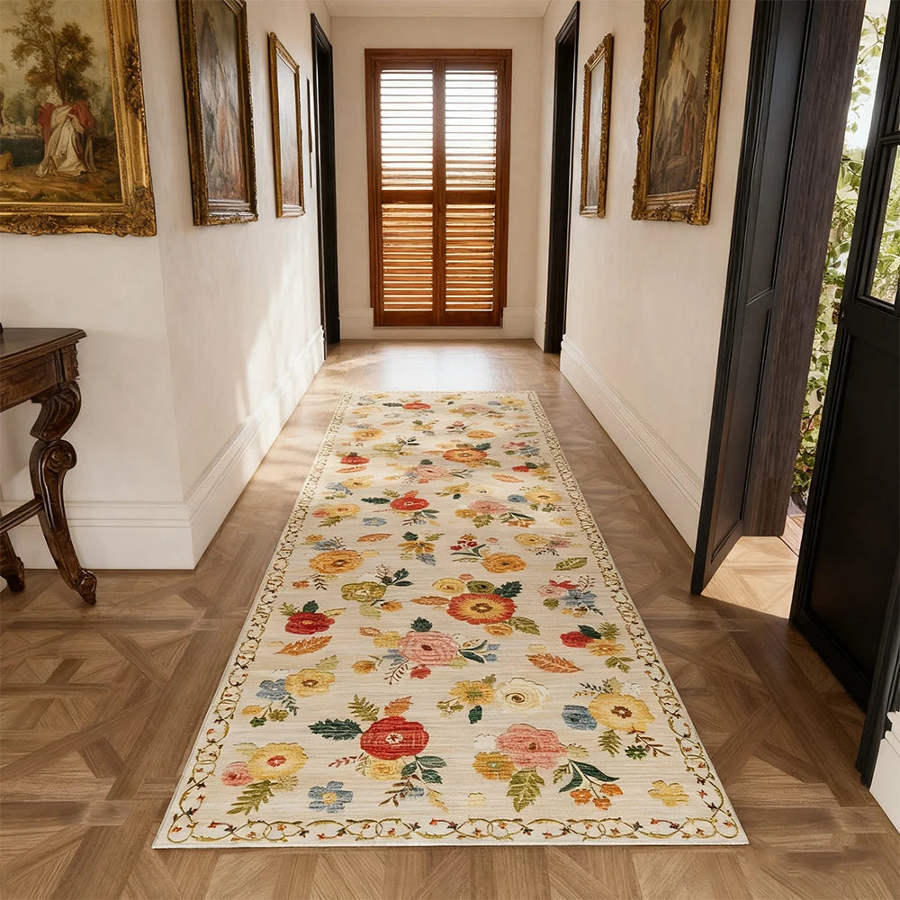 Kilim Boho Area Rug Machine Washable Low Pile Living Room