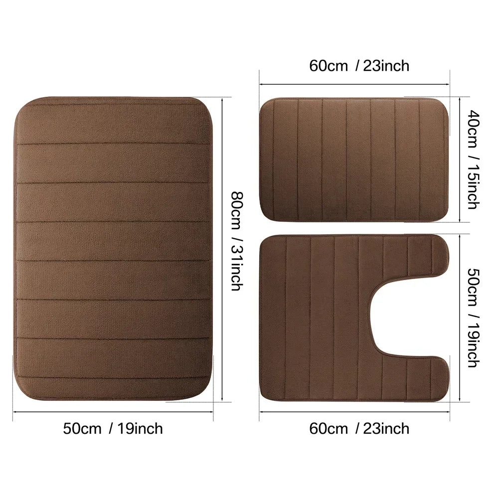 Memory Foam Bath Mat Non Slip Ultra Absorbent Machine Washable