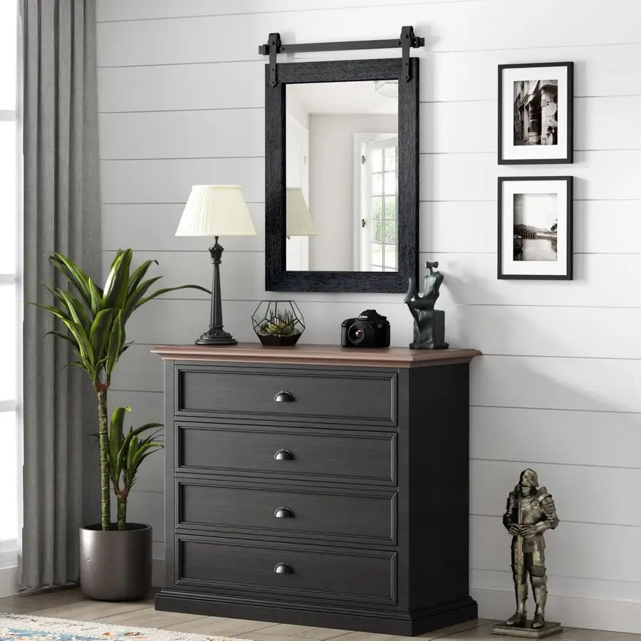 Farmhouse Bathroom Mirror Over Sink Rustic Western Barn Decor