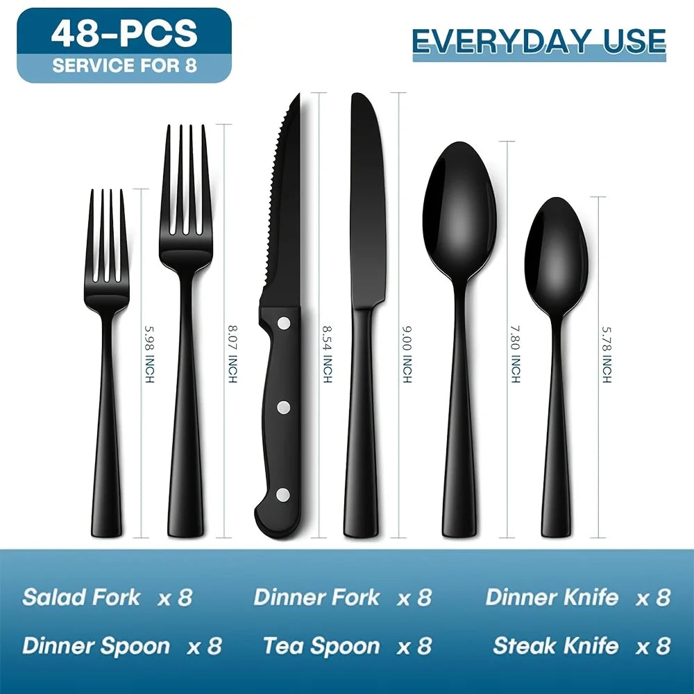Stainless Steel Flatware Set For 4 Or 8 With Knives